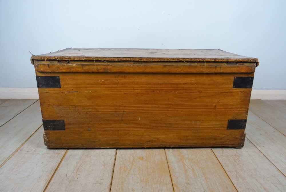 Original Victorian Hand Painted Travelling Trunk Chest View II