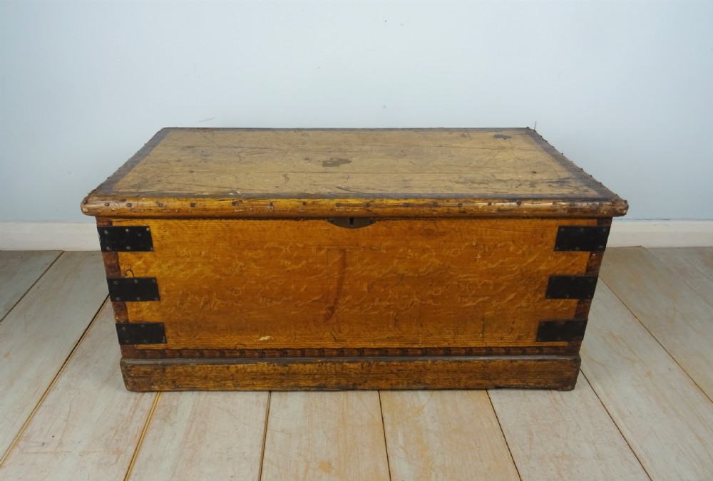 Original Victorian Hand Painted Travelling Trunk Chest View III