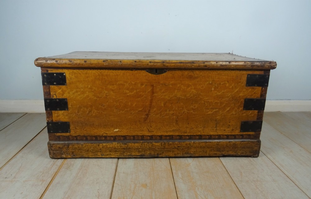 Original Victorian Hand Painted Travelling Trunk Chest View VII