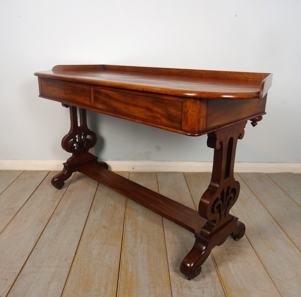 Antique William IV Library Table with Shaped Top View VII