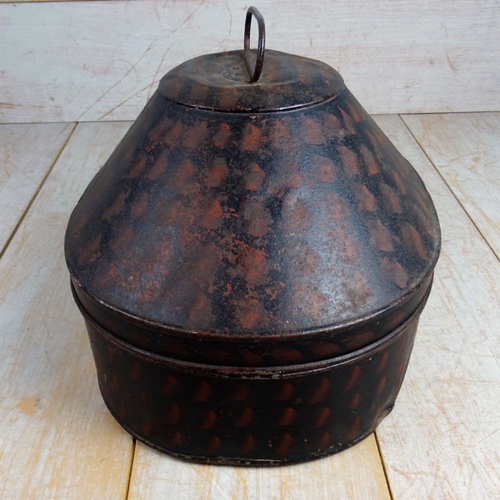 Antique Royal Navy Toleware Hat Box View V