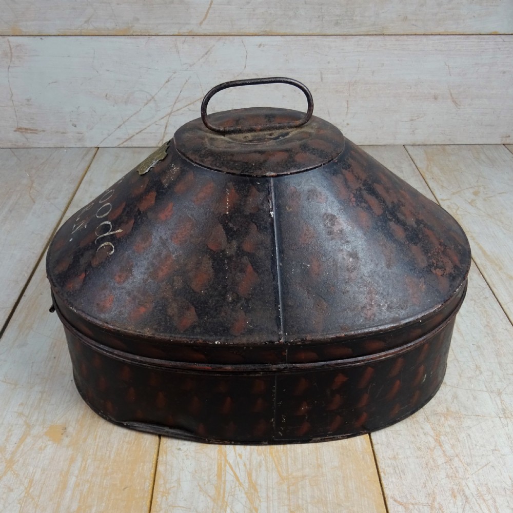 Antique Royal Navy Toleware Hat Box View VI