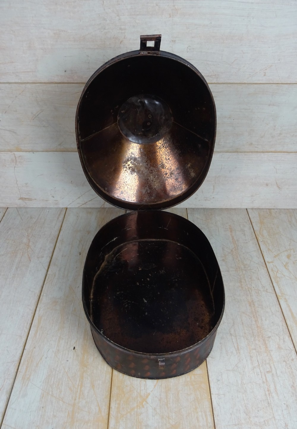 Antique Royal Navy Toleware Hat Box View IX