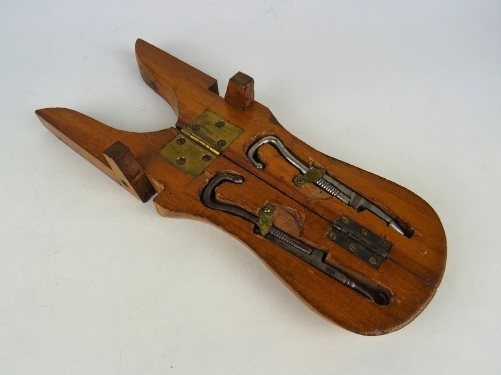 Antique Victorian Campaign Treen Boot Jack View IX