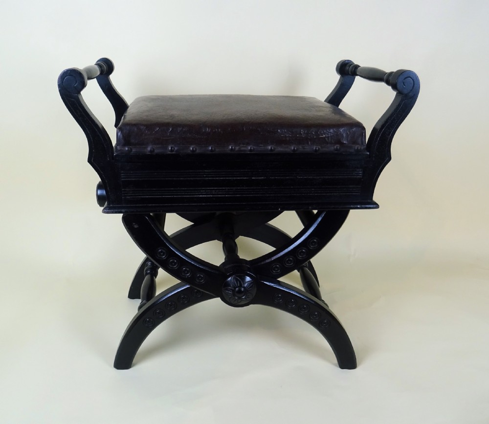 Antique Victorian Adjustable Piano Music Stool View II