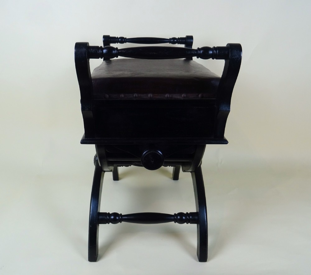 Antique Victorian Adjustable Piano Music Stool View IV