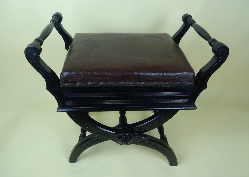 Antique Victorian Adjustable Piano Music Stool View V