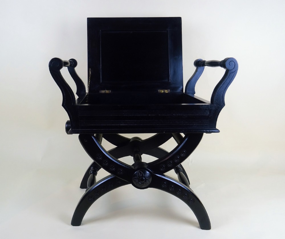Antique Victorian Adjustable Piano Music Stool View VI
