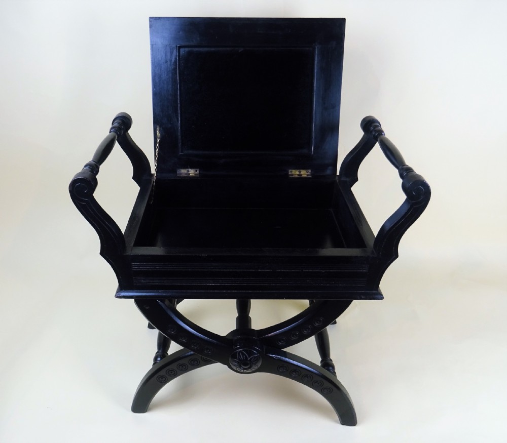 Antique Victorian Adjustable Piano Music Stool View VIII