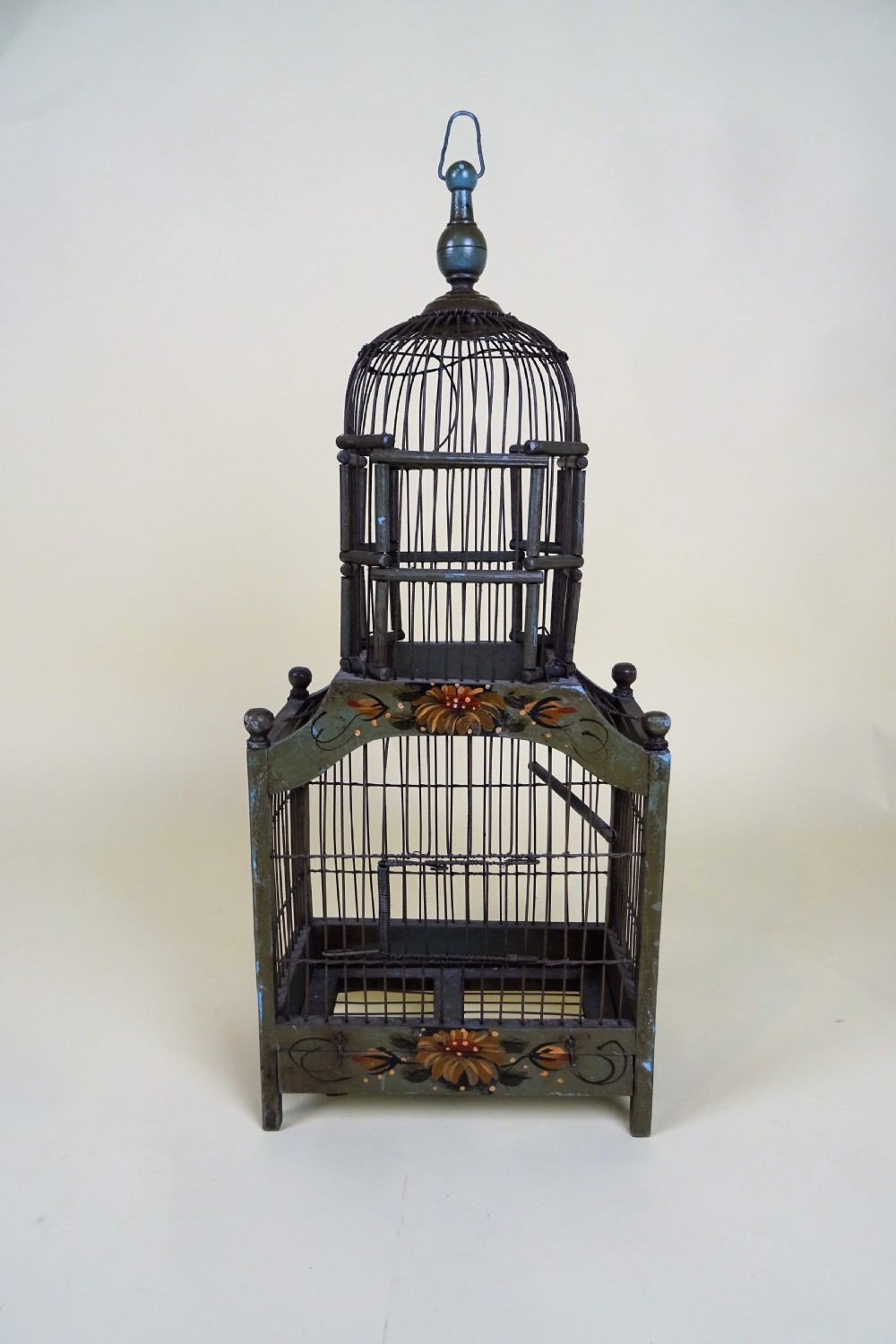 Antique Painted French Architectural Birdcage View II