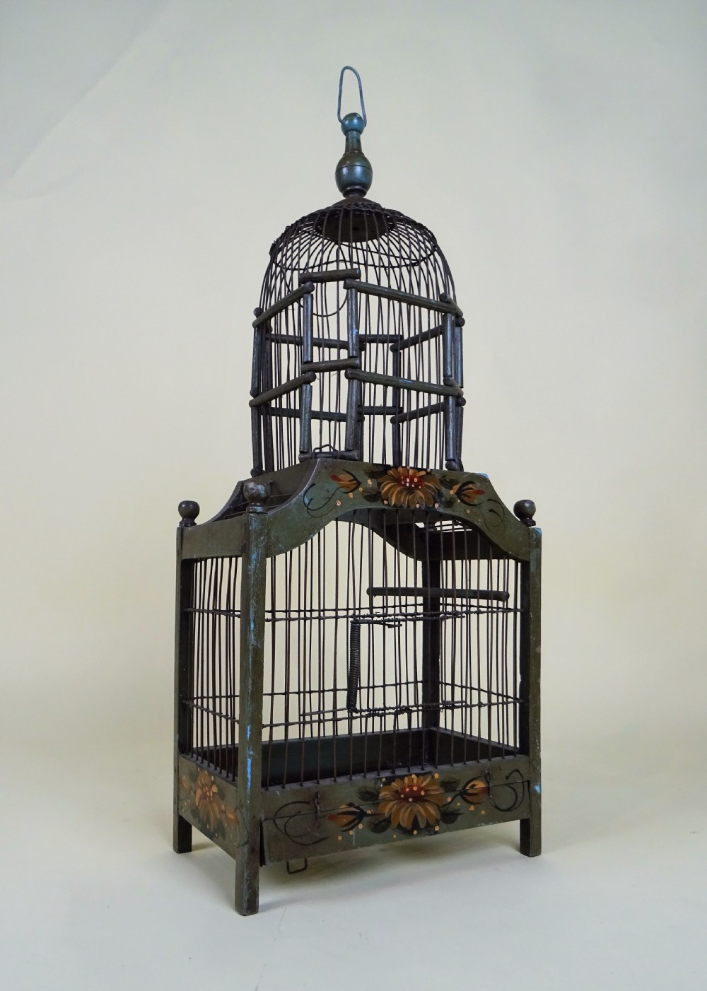 Antique Painted French Architectural Birdcage View III