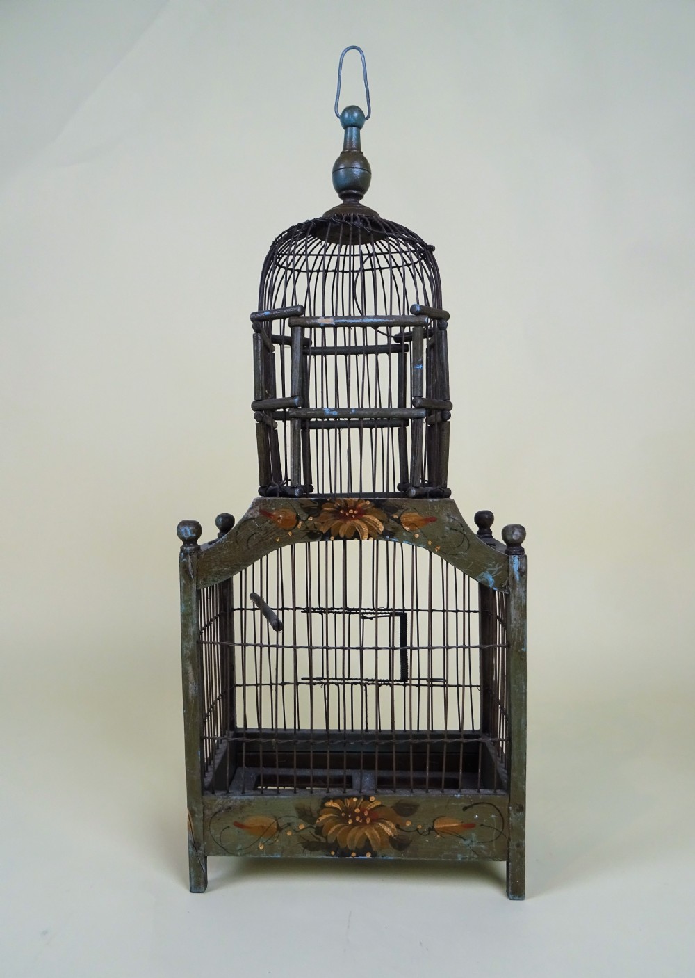 Antique Painted French Architectural Birdcage View V