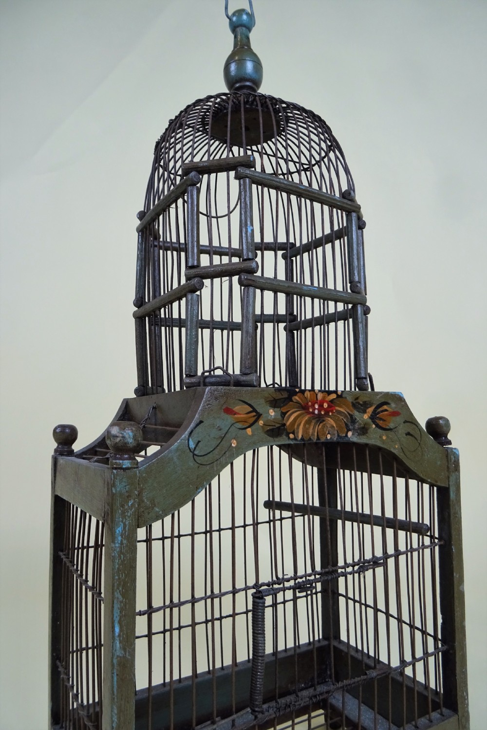 Antique Painted French Architectural Birdcage View VI