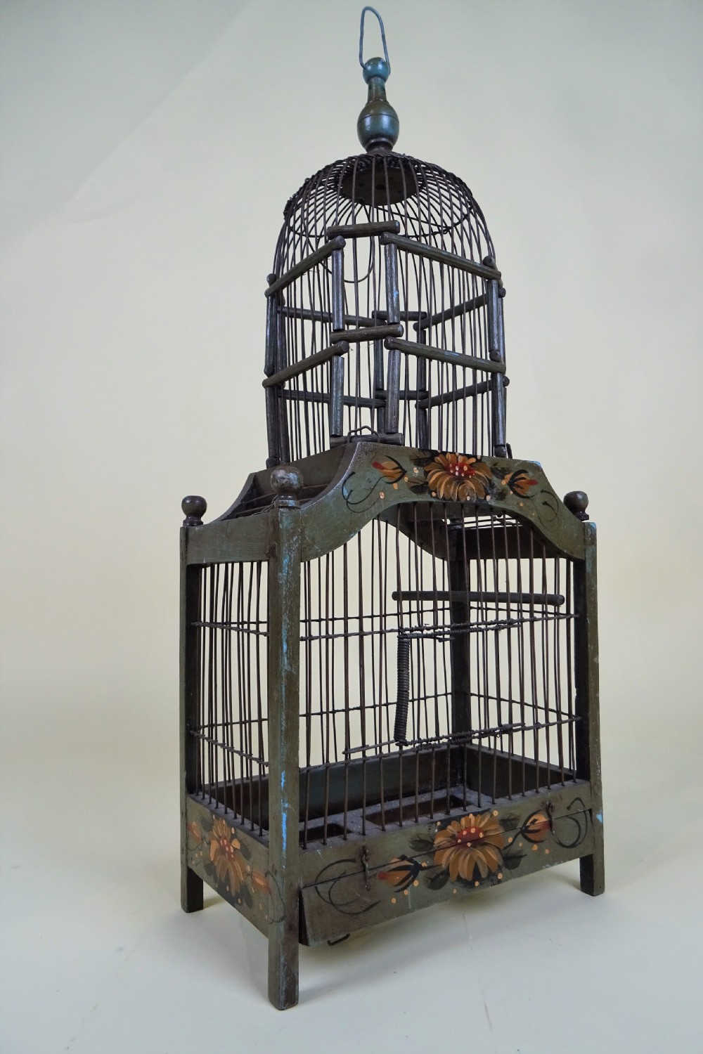 Antique Painted French Architectural Birdcage View VII