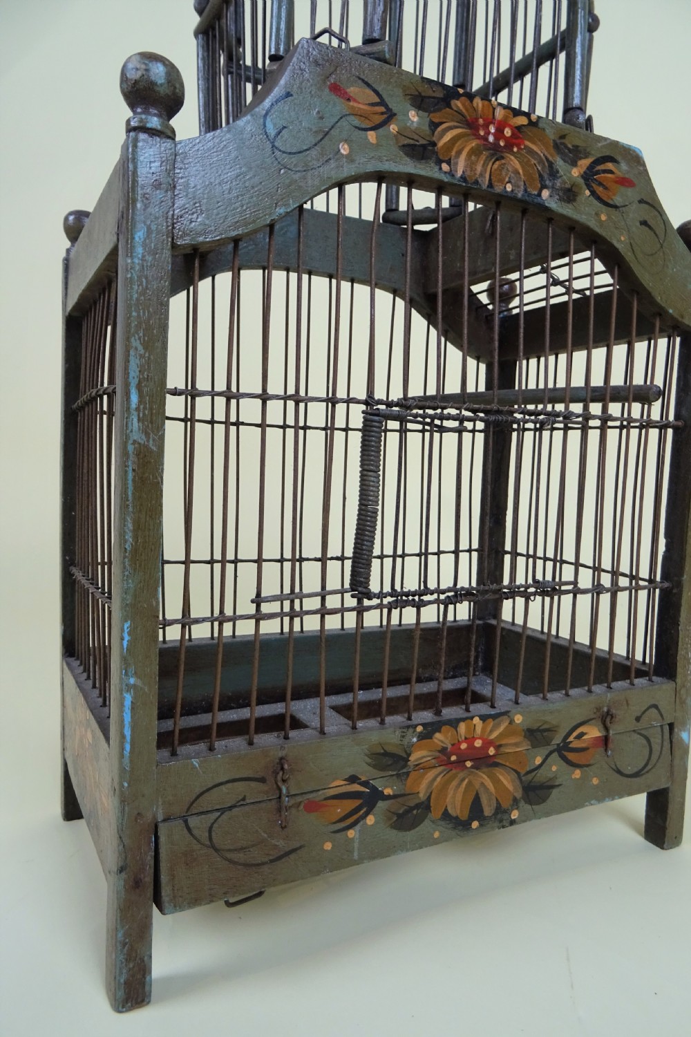 Antique Painted French Architectural Birdcage View VIII