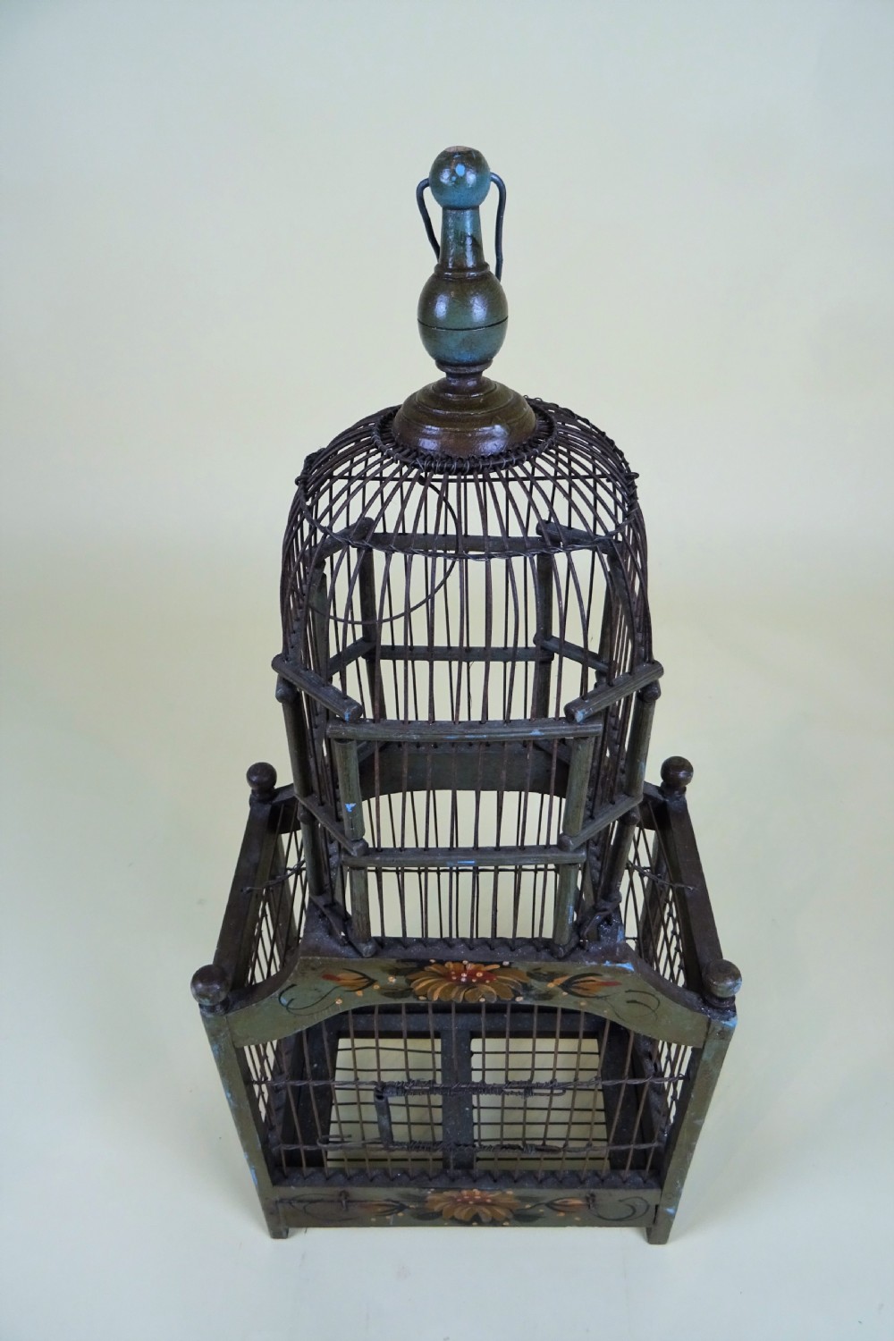 Antique Painted French Architectural Birdcage View IX