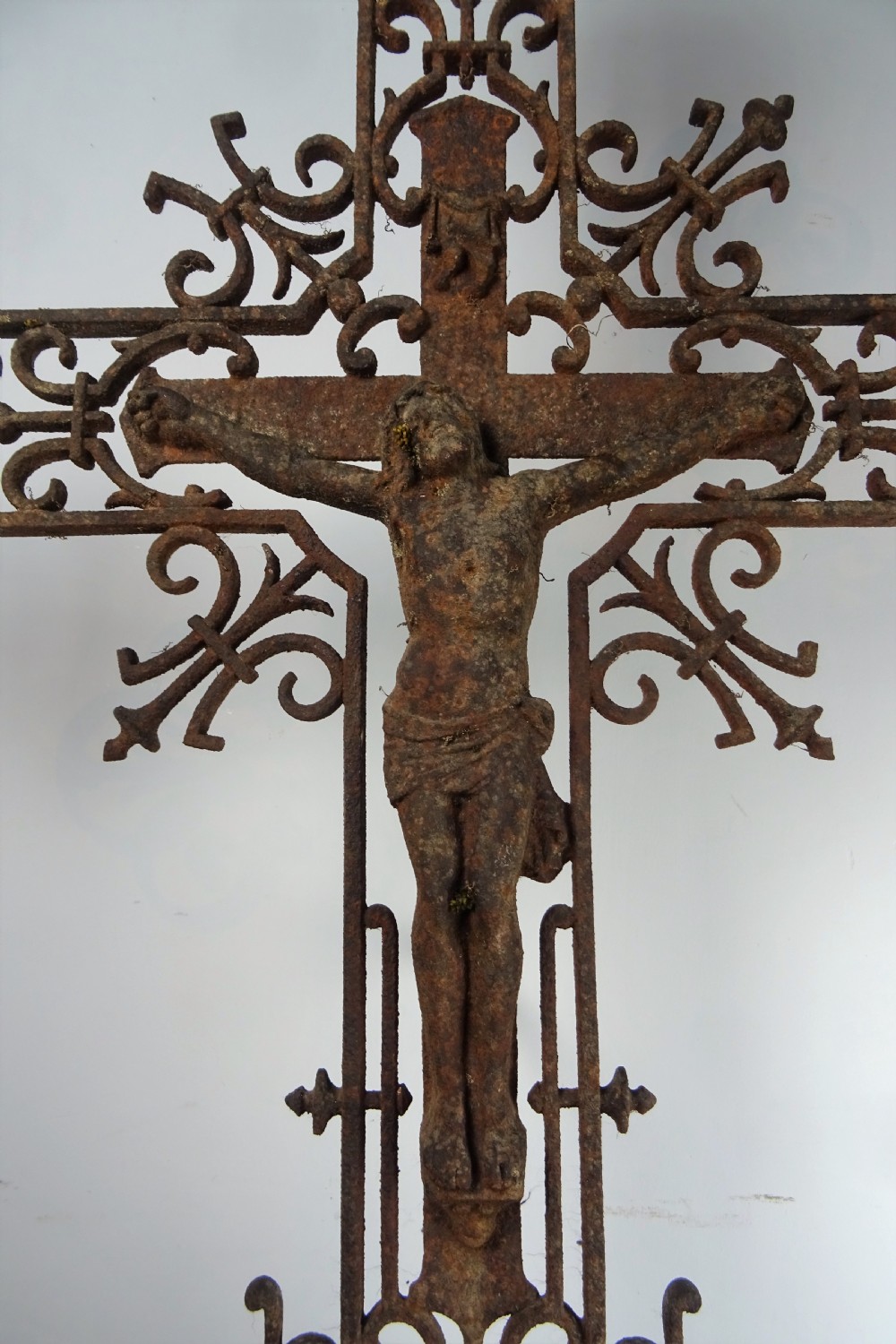 C19th Large Architectural Iron Cross, Crucifix View II