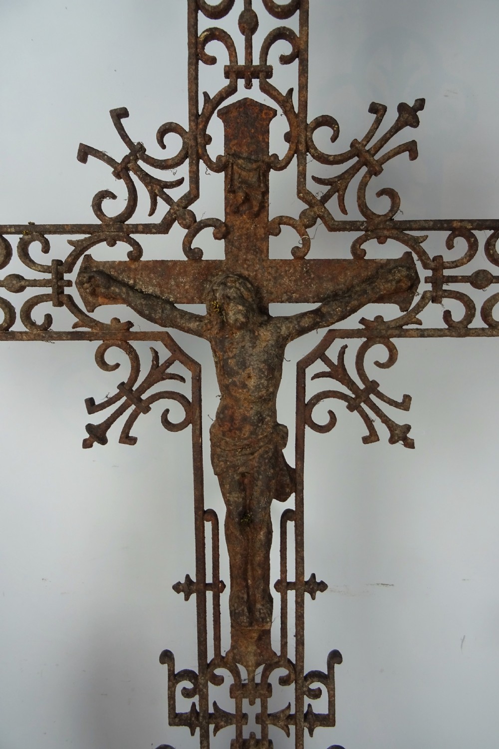 C19th Large Architectural Iron Cross, Crucifix View III