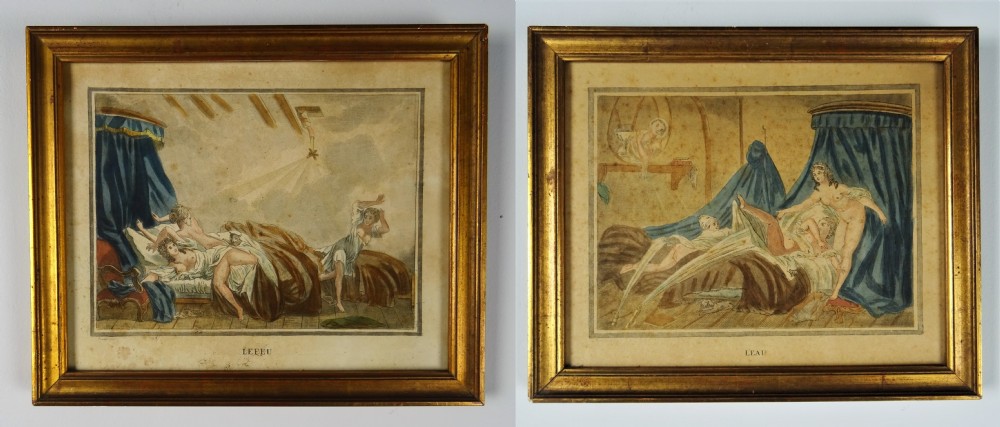 Antique Pair of Gilt Framed Erotic Prints