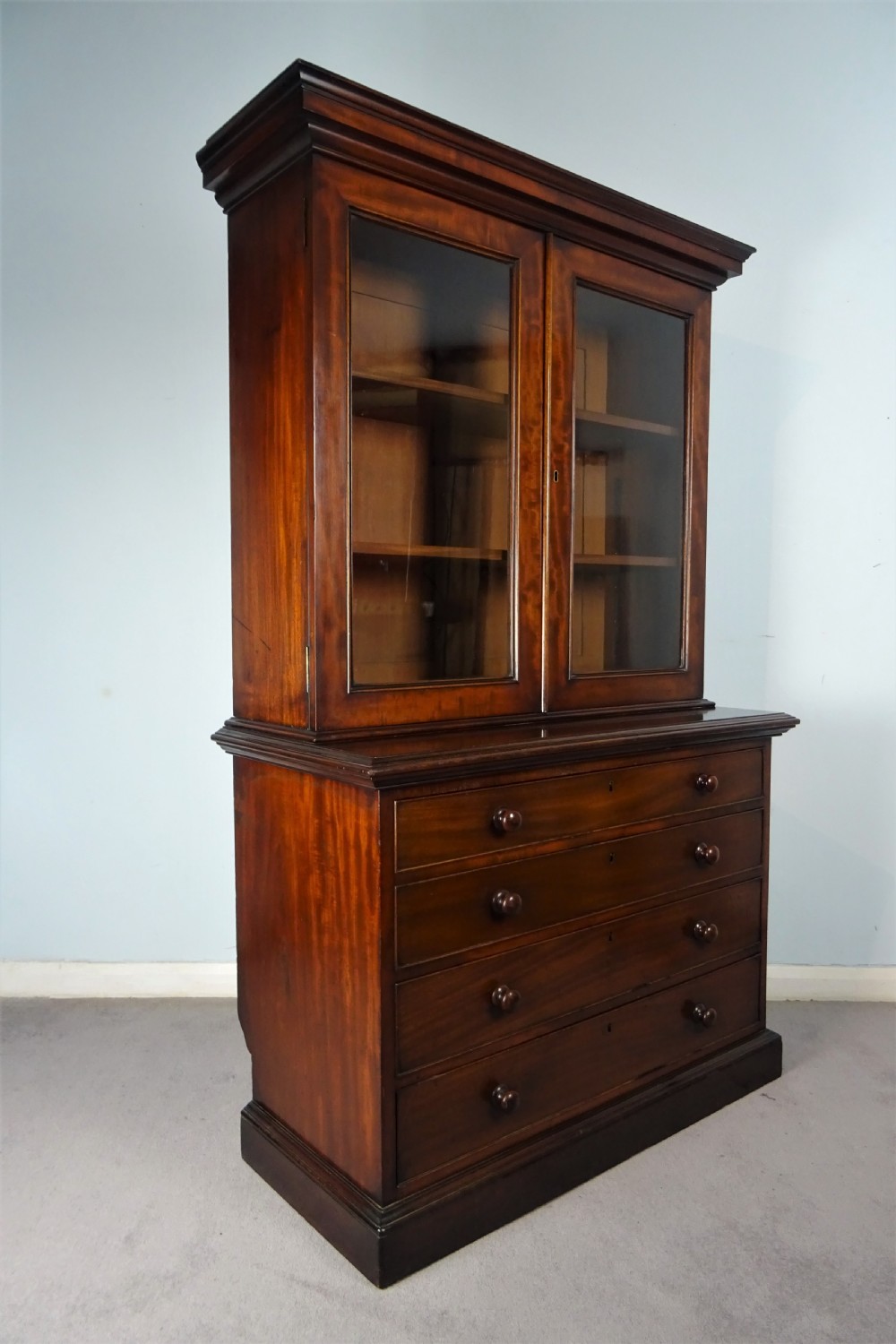 Small William IV Mahogany Bookcase on Chest View IV