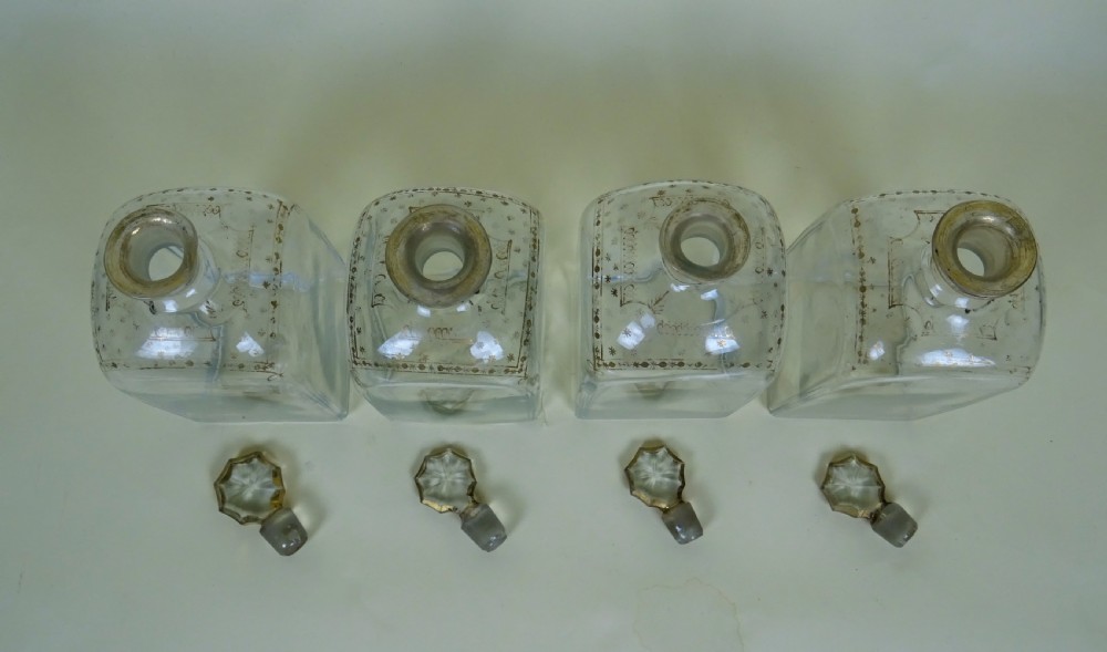Four Antique Georgian Glass Spirit Decanters View III