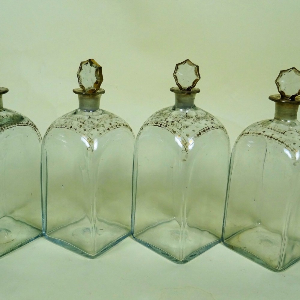 Four Antique Georgian Glass Spirit Decanters View VII