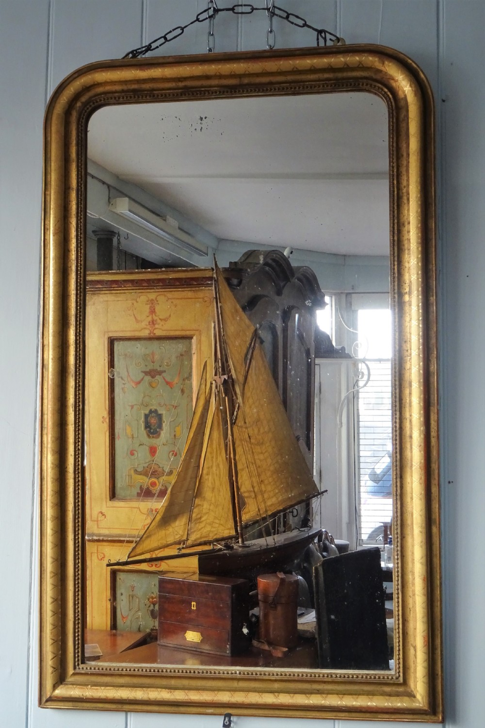 Antique French Gilt Overmantle Mirror View II