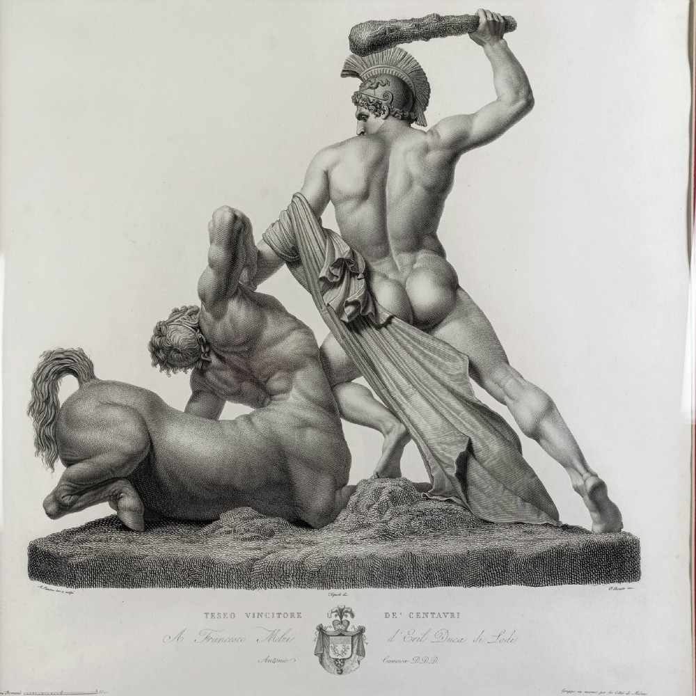 Large c19th Italian Engraving of a Centaur View III