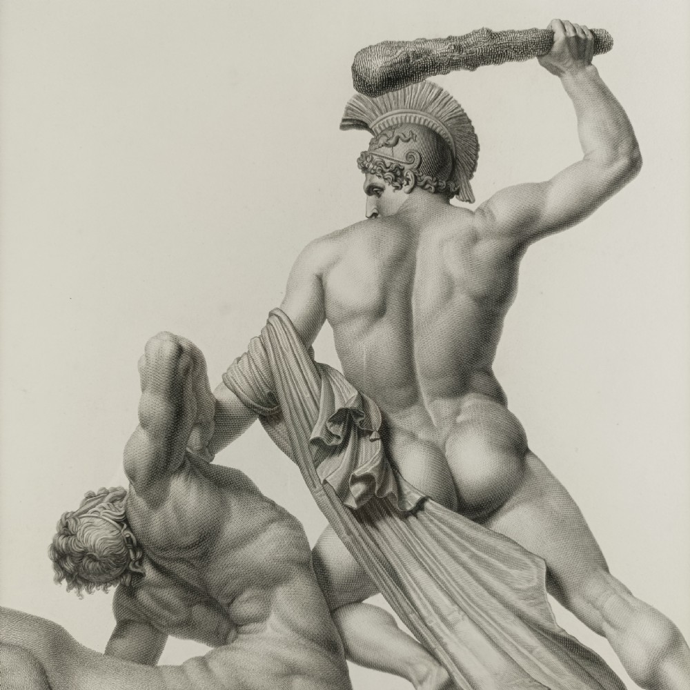 Large c19th Italian Engraving of a Centaur View VII