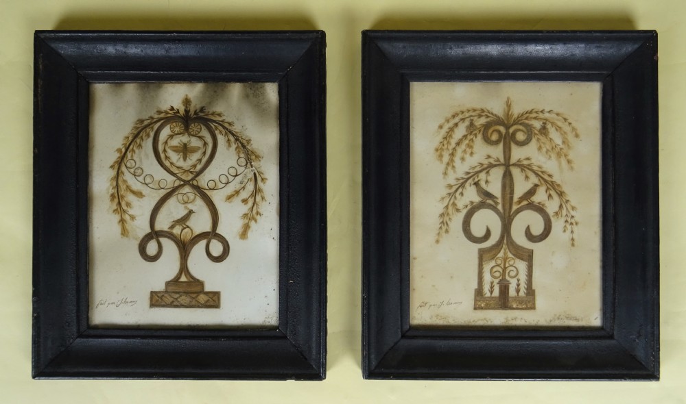 Antique Pair of French Love Token Pictures