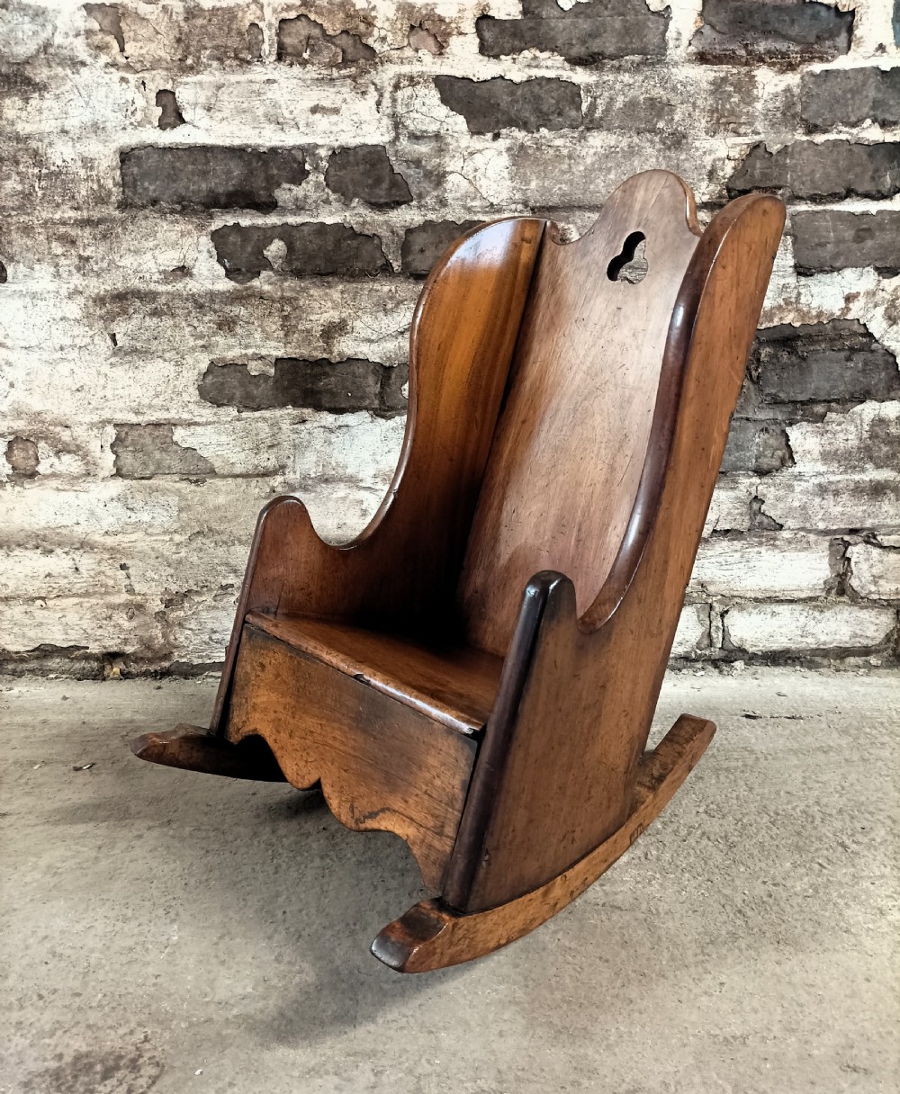 Georgian Mahogany Child's Rocking Chair View VIII