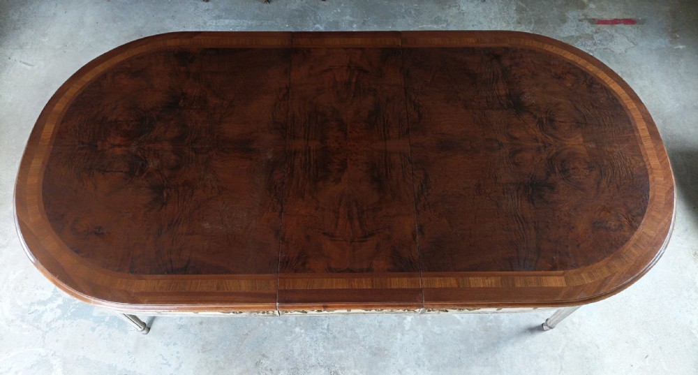 French Extending Walnut Painted Dining Centre Table View III