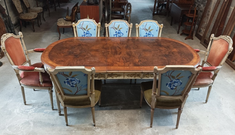 French Extending Walnut Painted Dining Centre Table View VI