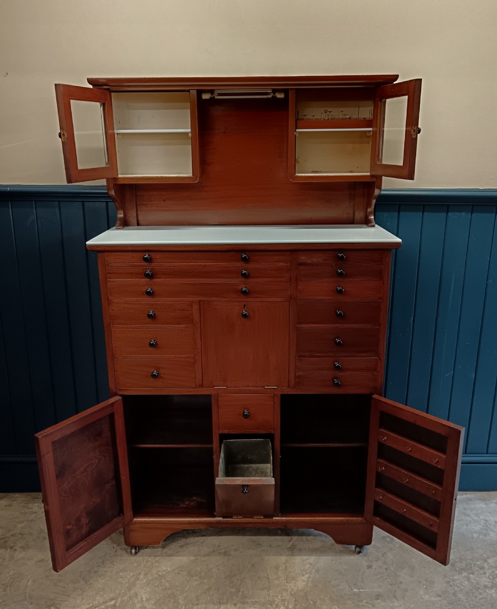 Antique English Dentist’s Collector’s Jewellery Cabinet View II