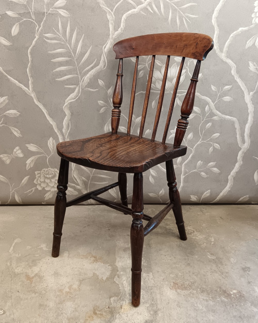 Single Antique Small  Elm Kitchen Chair