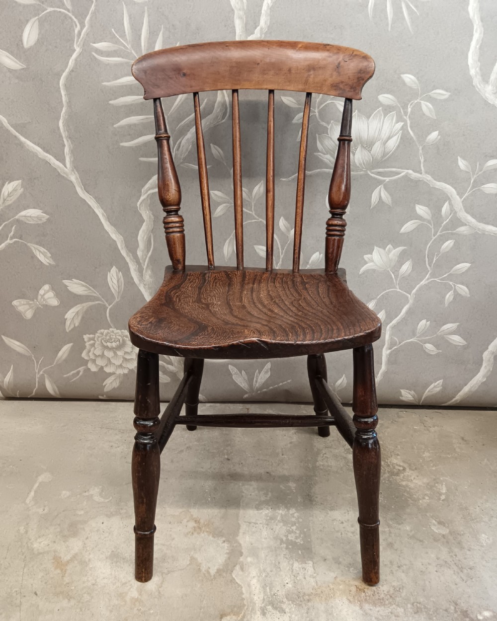 Single Antique Small  Elm Kitchen Chair View II