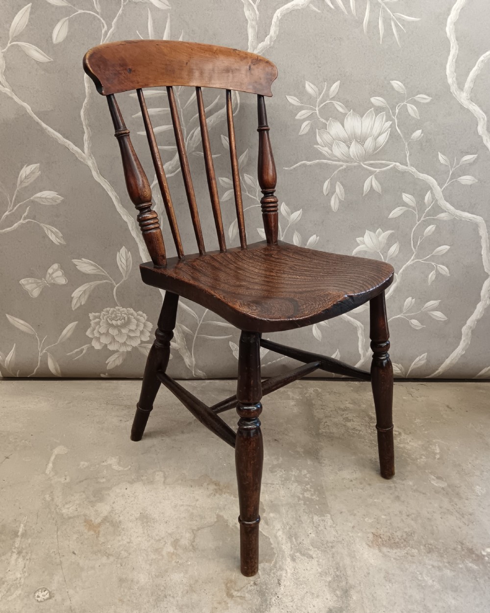 Single Antique Small  Elm Kitchen Chair View III