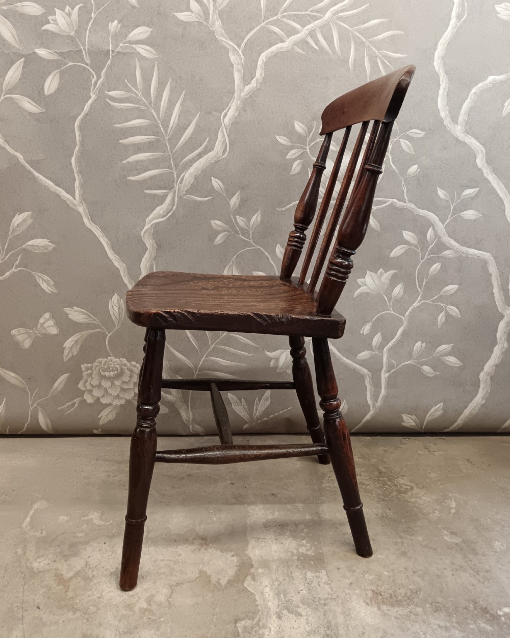 Single Antique Small  Elm Kitchen Chair View IV