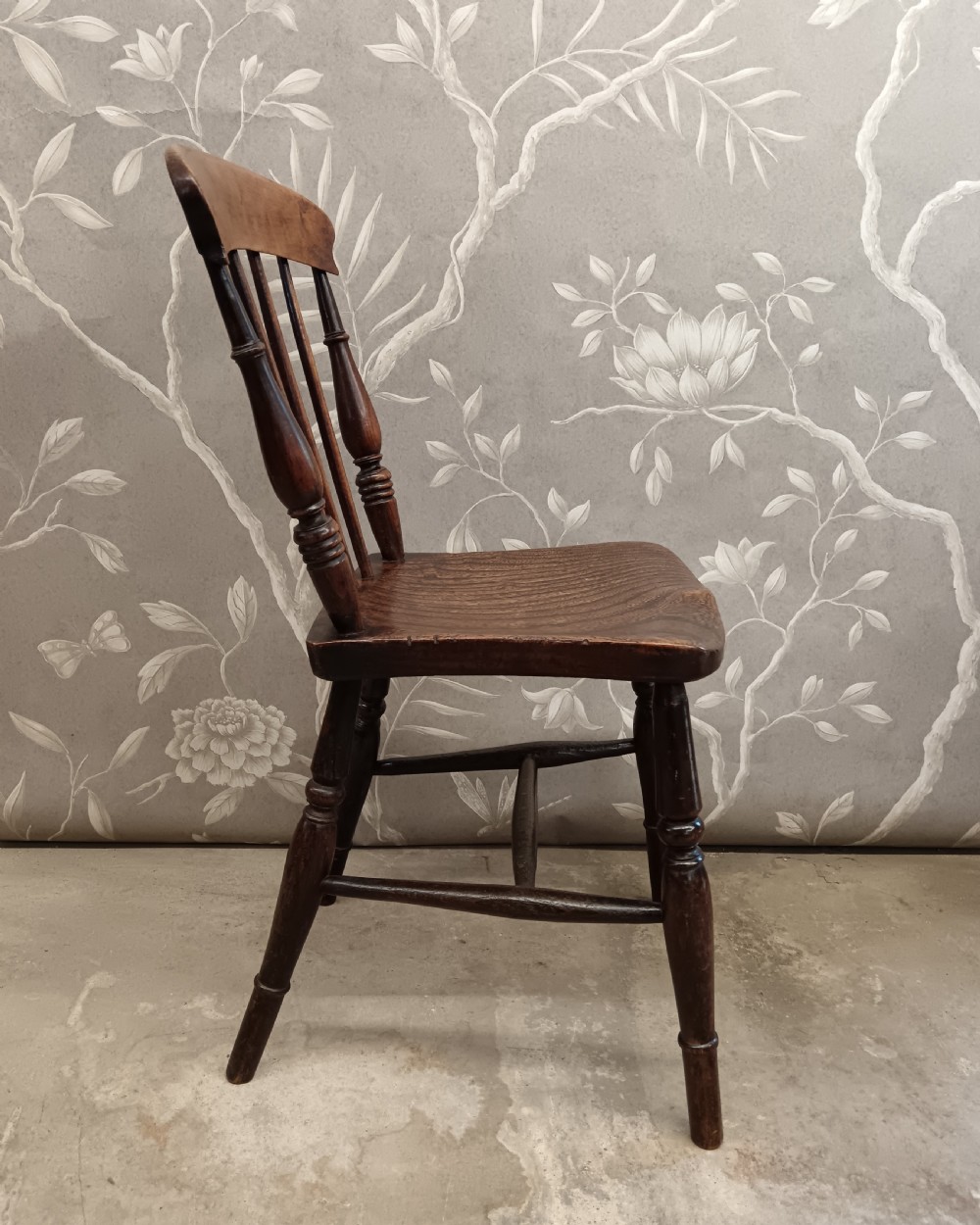 Single Antique Small  Elm Kitchen Chair View V