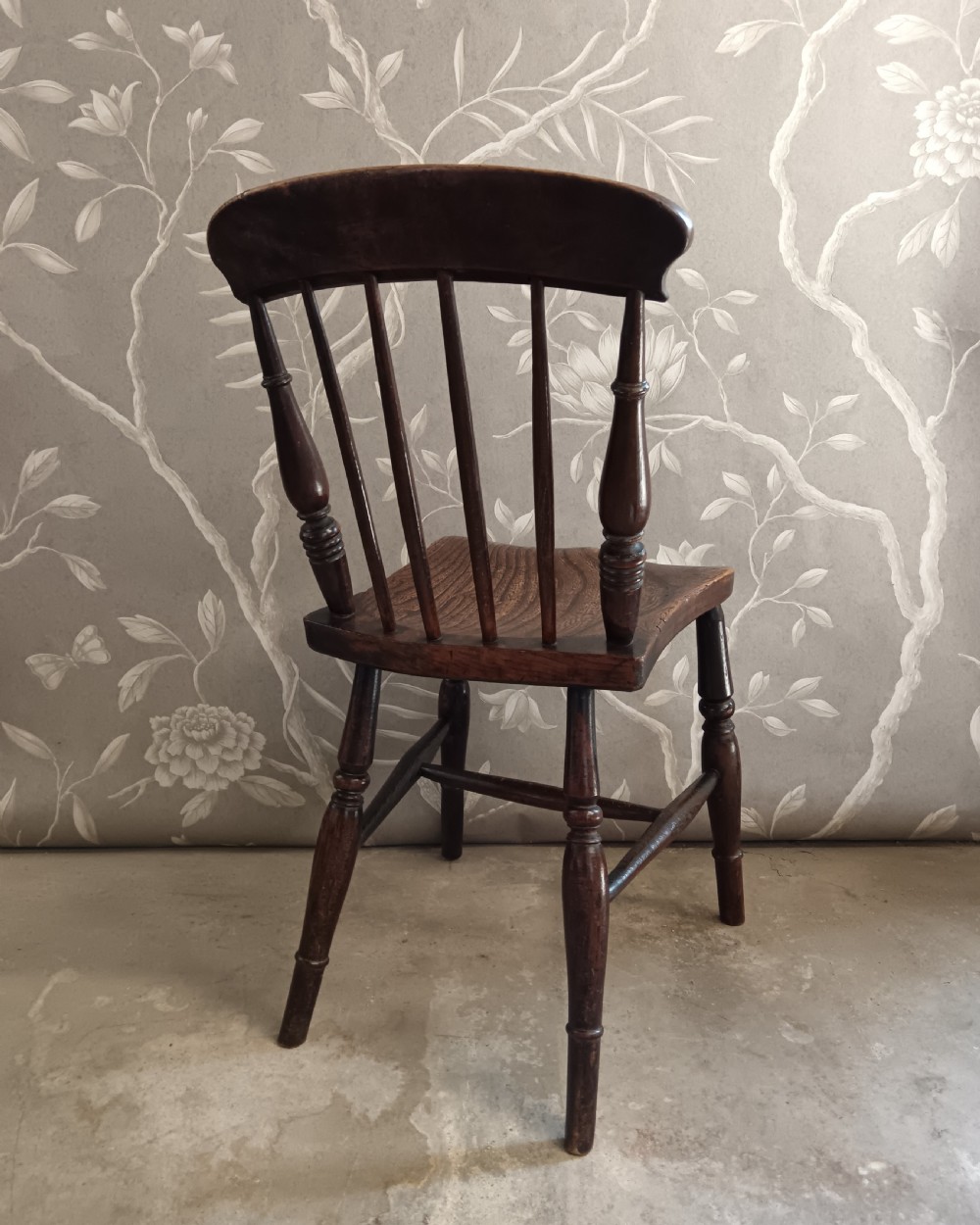 Single Antique Small  Elm Kitchen Chair View VII