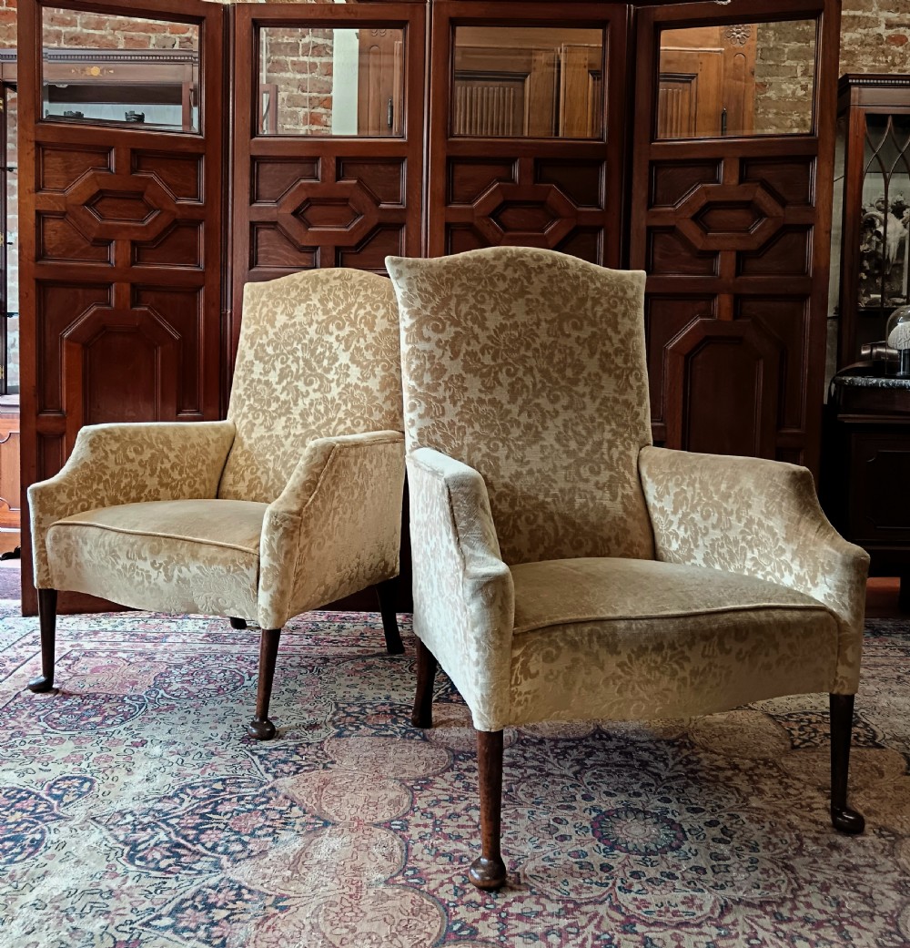 Pair of Late Victorian Library Armchairs of Georgian Design View VI