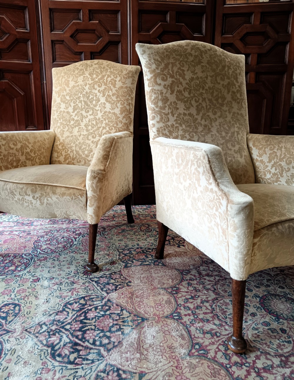 Pair of Late Victorian Library Armchairs of Georgian Design View VII