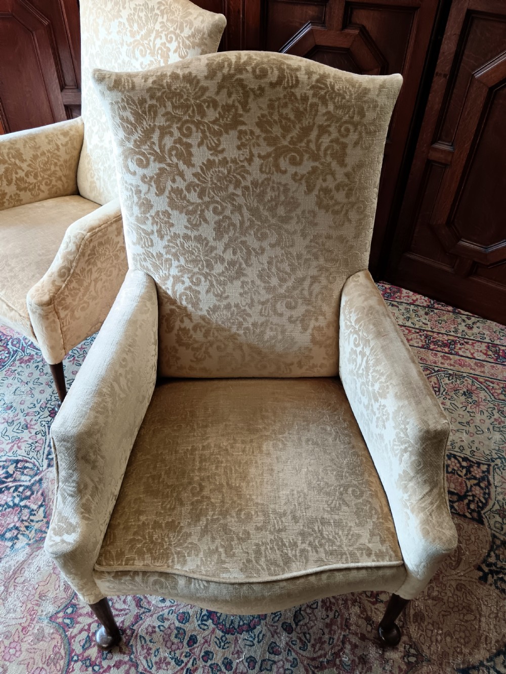 Pair of Late Victorian Library Armchairs of Georgian Design View X