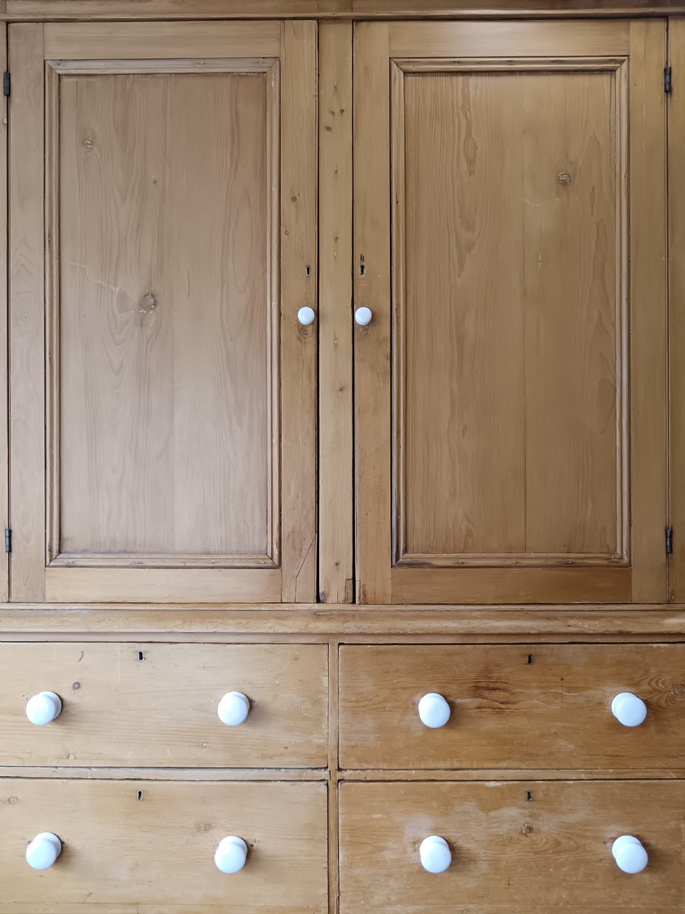Late Victorian pine linen press View VII