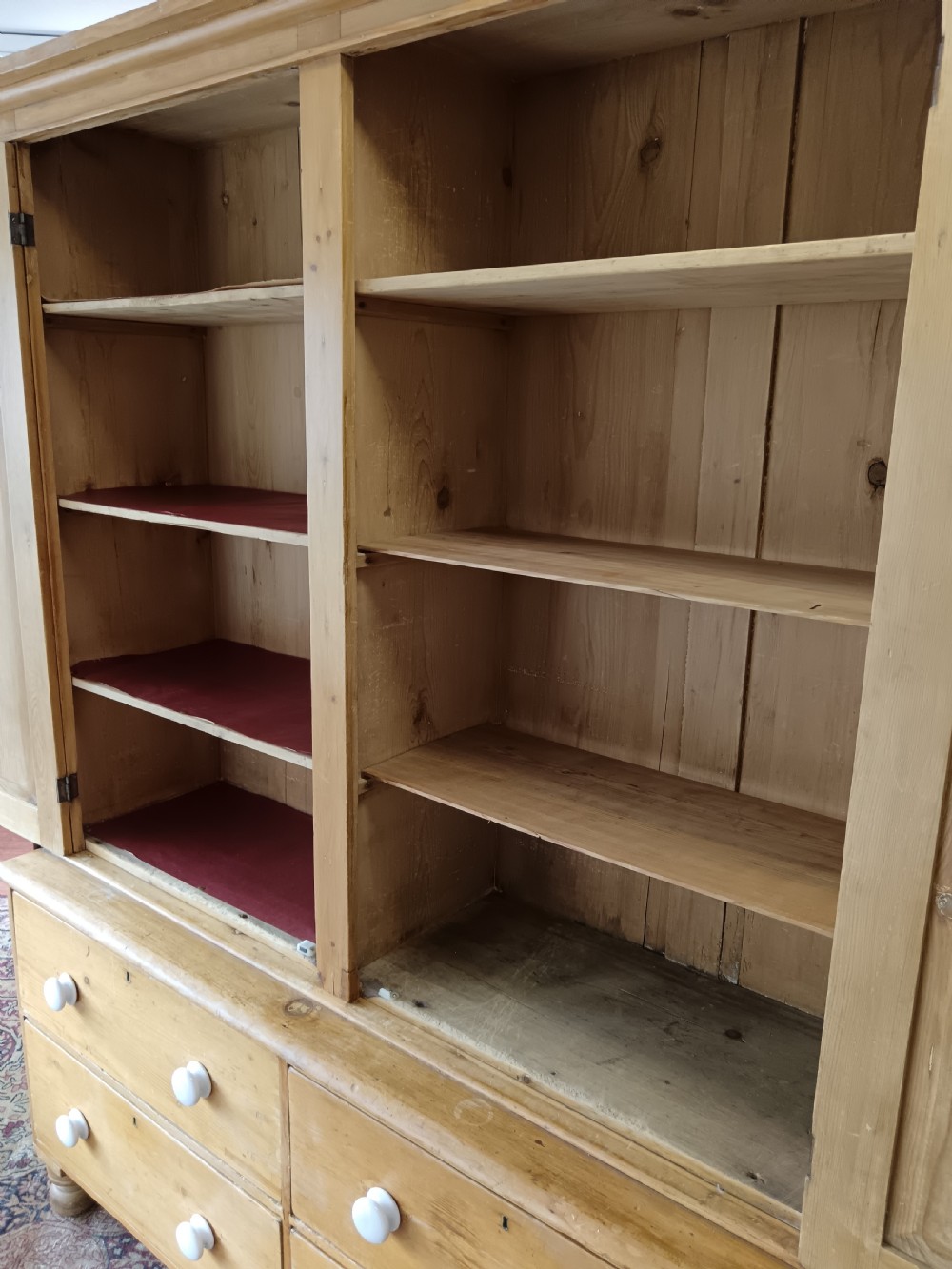Late Victorian pine linen press View VIII