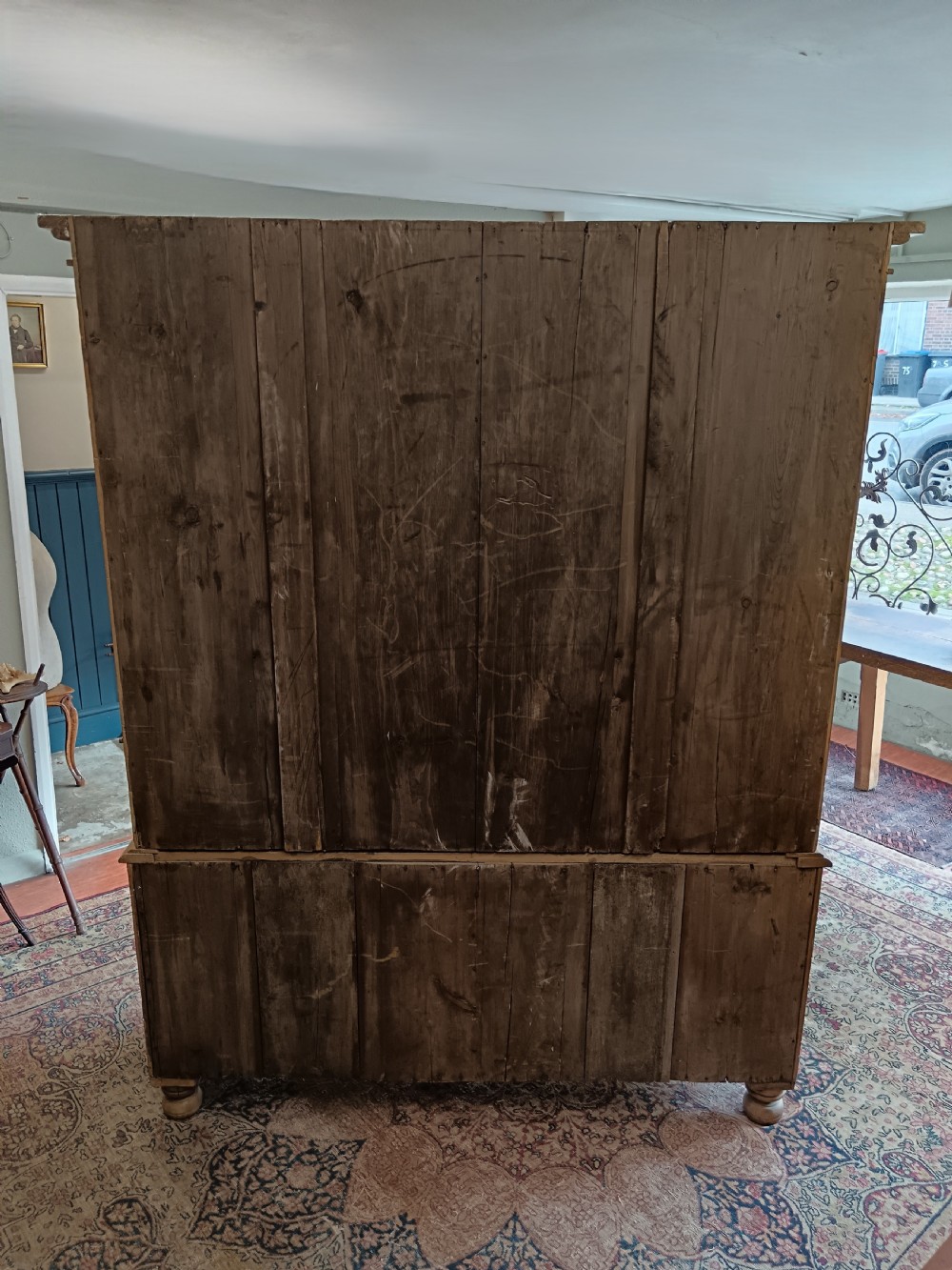 Late Victorian pine linen press View X