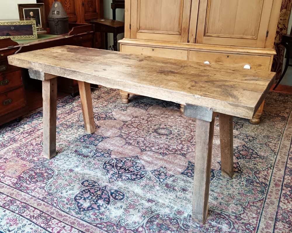 Primitive Two Plank Farmhouse Kitchen Work Table View III