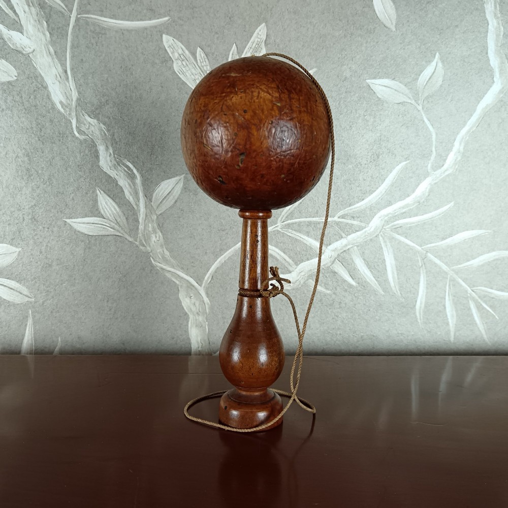Antique wooden Bilboquet Ball & Cup Game View VI