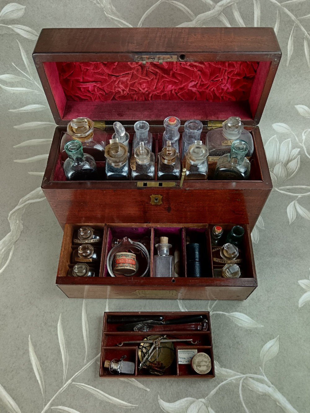 Fine Georgian Mahogany Campaign Travelling Apothecary Chest View II