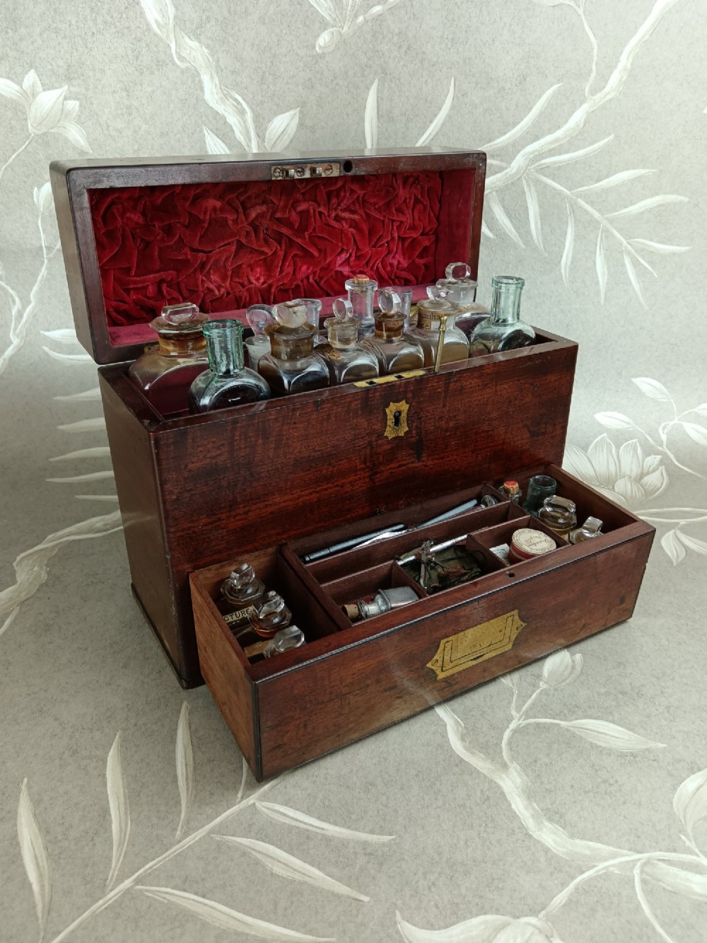 Fine Georgian Mahogany Campaign Travelling Apothecary Chest View IV